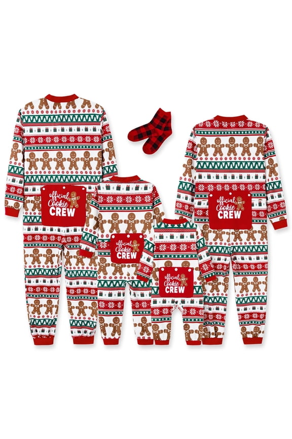 Baby Christmas Pajamas Baby Girl Pajamas Baby Boy Pajamas Gingerbread Print Red Family Matching Flame Resistant Sleepwear3-6 Months