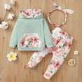 thumbnail image 1 of PatPat Baby Clothes for Girls Long-sleeve Floral Hoodie Pants and Headband Set,12-18 Months, 1 of 8