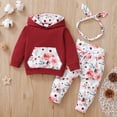 thumbnail image 1 of PatPat Baby Clothes for Girls Long-sleeve Floral Hoodie Pants and Headband Set,12-18 Months, 1 of 8