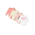 thumbnail image 1 of PatPat Baby Girl Bodysuits Romper with Bamboo Viscose Long Sleeve Girls Birthday Gift Newborn Infant Clothes 4Pack 3-6 Months, 1 of 15