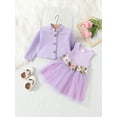 thumbnail image 1 of PatPat Baby Girl Clothes Dress and Jacket Set Baby Girl Gifts Purple Party 1st Birthday Tutu Dress 9-12 Months, 1 of 11