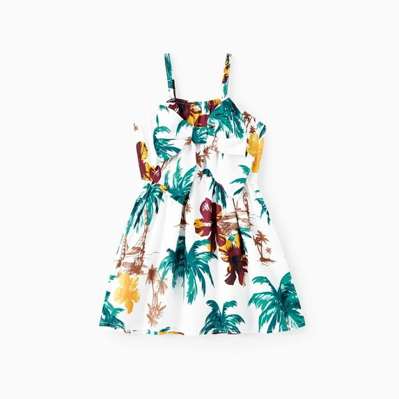 PatPat Baby Girl Clothes Mommy and Me Vacation Dress Tropical Floral Baby Dress Baby Girl Gifts,0-24M