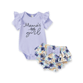 thumbnail image 1 of PatPat Baby Girl Clothes Lavender Short Sleeve Bodysuit Baby Shower Gifts Baby Clothes for Girls with Baby Headbands 9-12 Months, 1 of 12