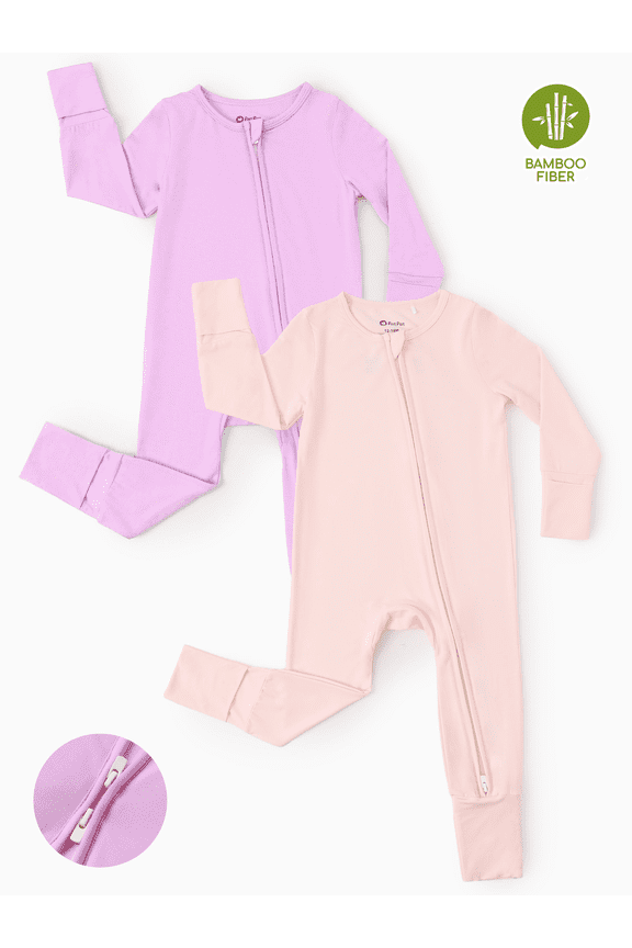 Baby Girl Clothes Bamboo Viscose Snug Fit Baby Sleepers 2-Way Zipper Footie Romper Baby Pajamas Bodysuit Baby Gifts for Girl 0-3M