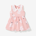 thumbnail image 1 of PatPat Baby Girl Clothing 100% Cotton Peter Pan Collar Floral Print Tank Dress, 1 of 6