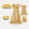 thumbnail image 1 of PatPat Baby Girl Dress Family Matching Outfits Womenmy and Me Dresses for Baby, Yellow, 1 of 10