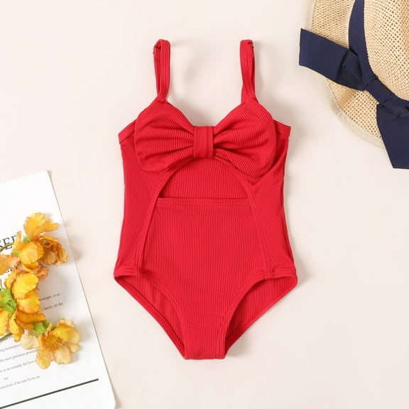 PatPat Baby Girl One-Piece Swimsuits Ruffle Swimwear Newborn Cutout Bathing Suit Rash Guard,3M-24M