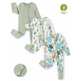 thumbnail image 1 of PatPat Baby Girl Pajamas Viscose from Bamboo 2-Way Zip Fold-Over Foot Cuffs 3Pack Baby Sleepers, 1 of 13
