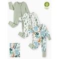 thumbnail image 1 of PatPat Baby Girl Pajamas Viscose from Bamboo 2-Way Zip Fold-Over Foot Cuffs 3Pack Baby Sleepers, 1 of 13