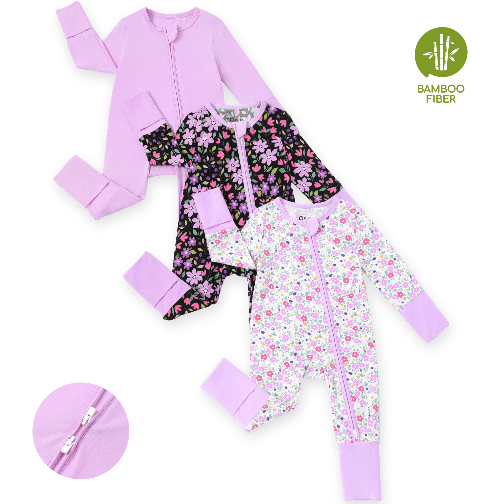 Baby Clothes for Girls Bamboo Viscose Snug Fit Baby Sleepers 2-Way Zipper Baby Pajamas Bodysuit Baby Girl Outfits Gifts for Infant 12-18M