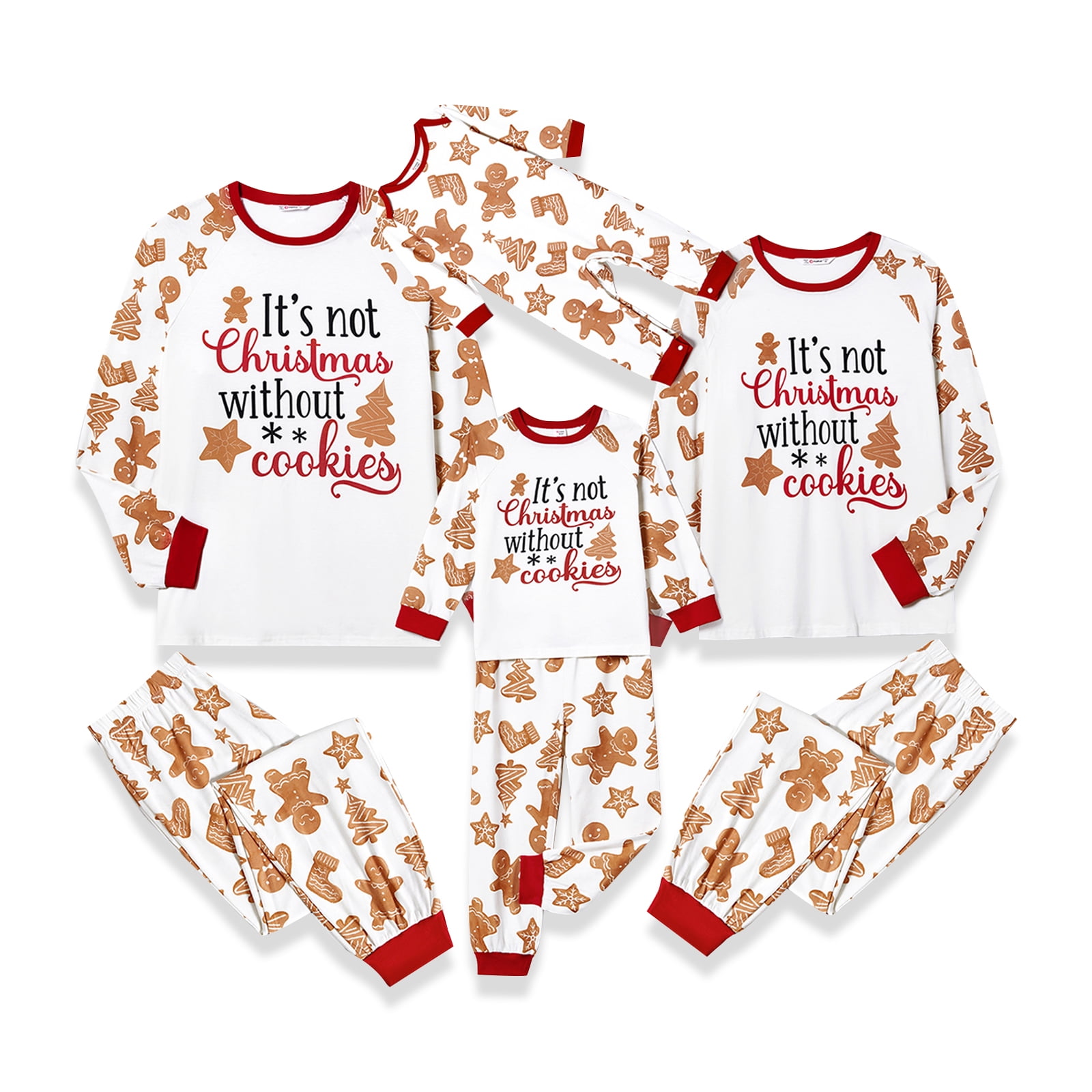 PatPat Baby Jumsuit Christmas Family Matching Pjs Gingerbread Man and