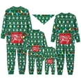 thumbnail image 1 of PatPat Christmas Pajamas Family Matching Hooded One Piece Long Sleeve Infant Romer Holiday Lights Sleepwear with Socks, Black, 9-12M, 1 of 6