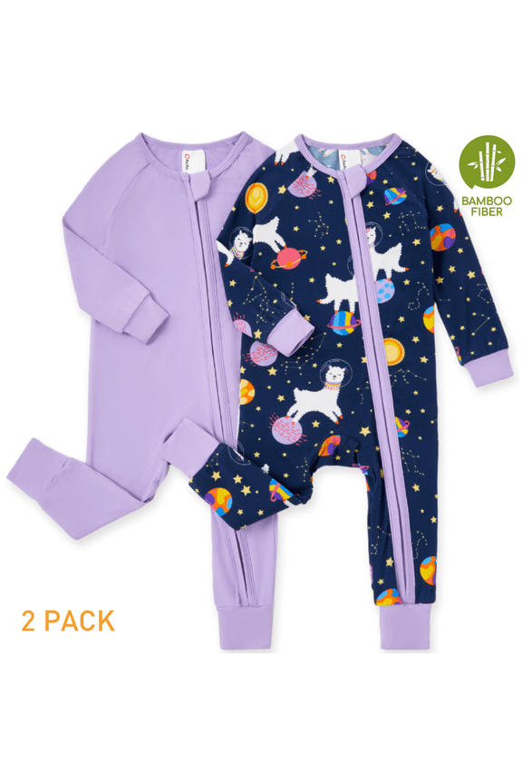 Baby Pajamas Viscose from Bamboo Footless Zip Bodysuits Baby Sleep N Play Pajamas for Boys and Girls Gifts 2Pack,18-24 Months