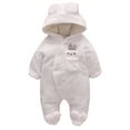 thumbnail image 1 of PatPat Baby Solid Fleece Rabbit Hooded Jumpsuit, 1 of 10