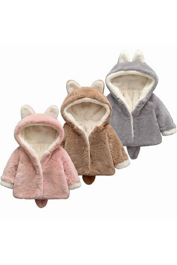 Baby / Toddler Baby Adorable Ear Decor Solid Hooded Coat(Baby boys＆Baby girls),Clearance