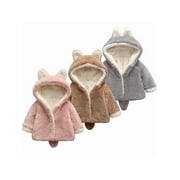 PatPat Baby / Toddler Baby Adorable Ear Decor Solid Hooded Coat(Baby boys＆Baby girls),Valentines Day