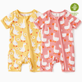 thumbnail image 1 of PatPat Baby Clothes Bamboo Rompers Zip Short Sleeve Baby Gifts Bodysuits Sleepwear 2Pack 0-3 Months, 1 of 14
