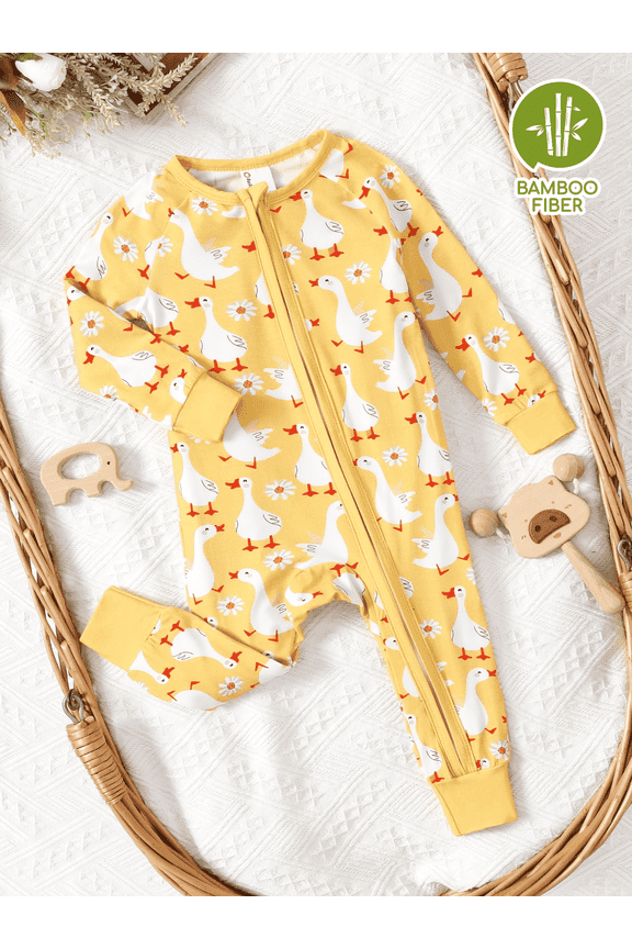 Baby Clothes Bamboo Viscose Zip Pajamas Snug Fit Newborn Infant Girls Boys Baby Gifts,0-3 Months