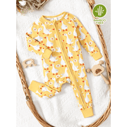 PATPAT Baby Clothes Bamboo Viscose Zip Pajamas Snug Fit Newborn Infant Girls Boys Baby Gifts,0-3 Months