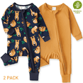 thumbnail image 1 of PatPat Baby Boy Clothes Viscose from Bamboo Footless Zip Long Sleeve Bodysuits Snug Fit Pajamas Sleeper,2Pack,0-24 Months, 1 of 18