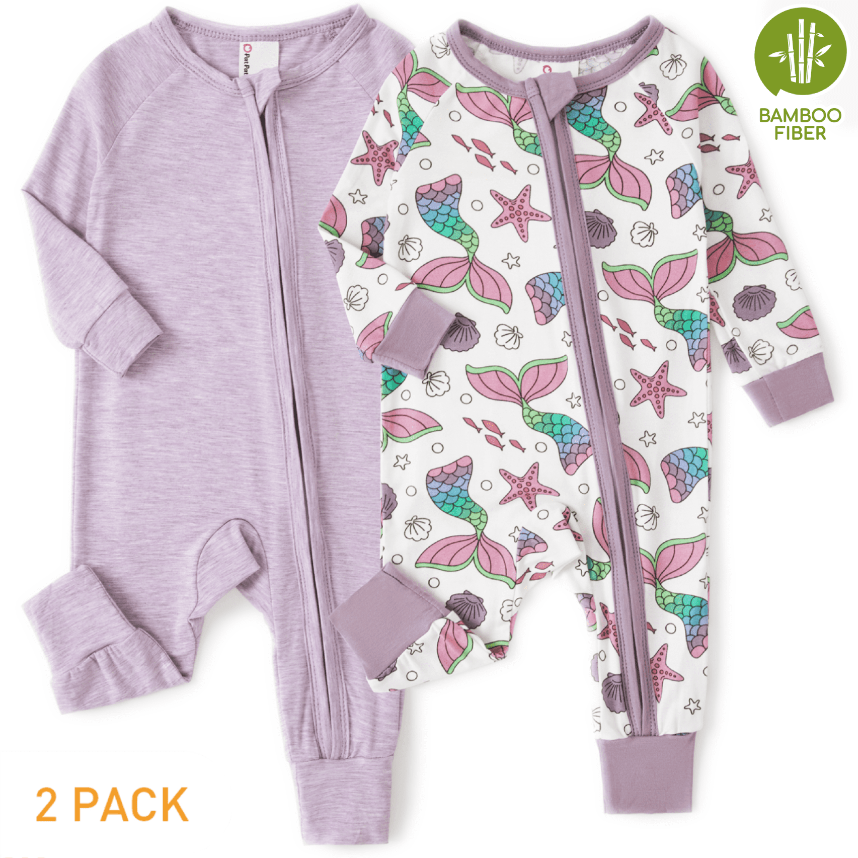 PatPat Baby Girl Clothes Bamboo Viscose Zip Pajamas Snug Fit Newborn Infant Girls Boys Baby Gifts,12-18 Months