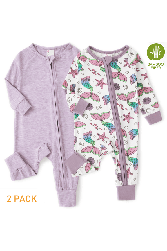 Baby Girl Clothes Bamboo Viscose Zip Pajamas Snug Fit Newborn Infant Girls Boys Baby Gifts,12-18 Months