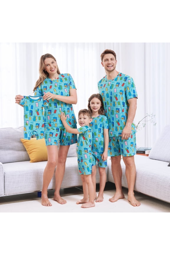 Mens Pajamas Set Family Matching Pjs Viscose from Bamboo Lightweight Summer Mens Pajama Pants Skinny Comfy Soft Sleepwear Men M-XXL