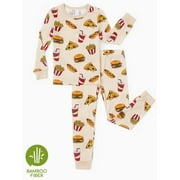 PATPAT 2 Piece Pajamas Set Viscose from Bamboo Toddler Girls Boys Snug Fit Pjs Kids Long Sleeve Top & Pants Nightwear Sets, Apricot, 2T