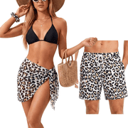 PatPat Bikini Sets for Women Leopard Bathing Suit Coverup Beach Vacation Sexy Swimsuits for Women