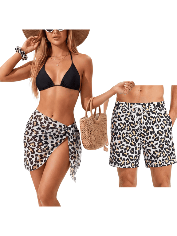 Bikini Sets for Women Leopard Bathing Suit Coverup Beach Vacation Sexy Swimsuits for Women