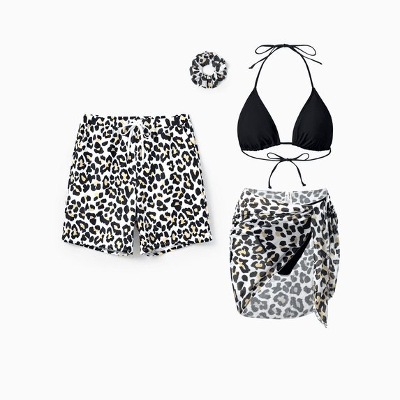 PatPat Bikini Sets for Women Leopard Bathing Suit Coverup Beach Vacation Sexy Swimsuits for Women