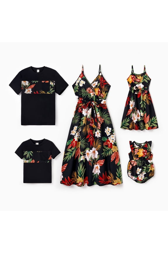 Boys Graphic Tees Family Matching Outfits Short Sleeve Shirt Casual Tops, Black, Boy 2 Years