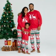 PatPat Christmas Deer Top and Pants Family Matching Pajamas Sets,Unisex,2-Piece