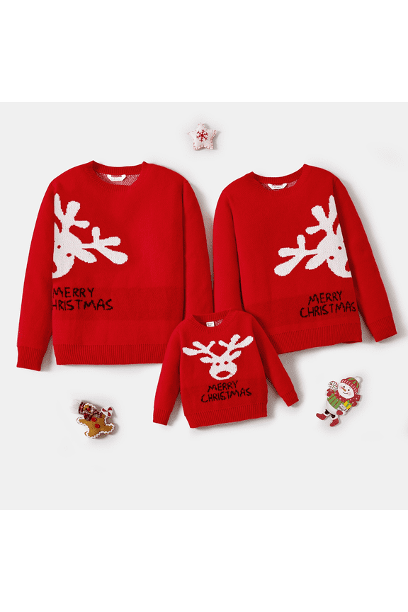 Christmas Family Matching Fleece Long Sleeves Tops Sweatshirts Men Sweaters