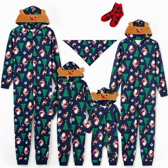 PatPat Baby Christmas Pajamas One Piece Romper Baby Christmas Gifts with Socks Family Matching Pajamas Holiday Pjs Baby Girl Clothes Newborn Boy Clothes 3-6 Months