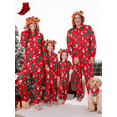 thumbnail image 1 of PatPat Family Christmas Pajamas for Women One Piece Red Reindeer Holiday Pjs Gift with Christmas Socks Womens Pajamas Sleepwear for Adult M, 1 of 15