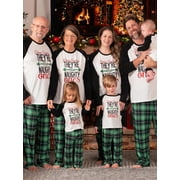 PatPat Baby Christmas Pajamas Matching Family Pajamas One Piece Romper Sleepwear PJs Infant Newborn Baby Girl Christmas Outfit with Socks 12-18 Months