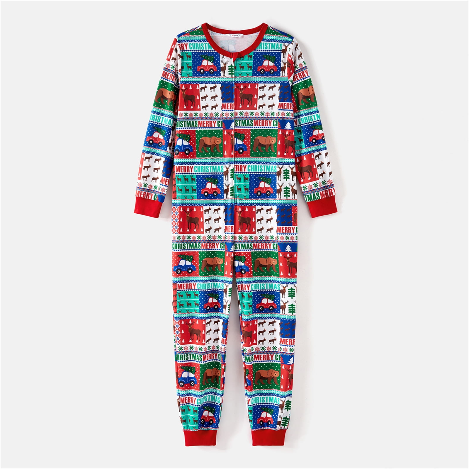 PatPat Christmas Onesies Family Matching Pajamas Set Allover Car Deer