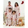 thumbnail image 1 of PatPat Womens Pajamas Sets Christmas Family Matching Pjs Gingerbread Man Long Sleeve Top and Pant White Loungewear with Socks, 2-Piece, Size M, 1 of 13