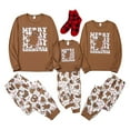 thumbnail image 1 of PatPat Christmas Pajamas Family Matching Cute Flowing Gingerbread Man Pattern 2 Piece Tops and Pj Pants Set with Christmas Socks for Holiday Gifts, Khaki, Women M, 1 of 11