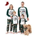 thumbnail image 1 of PatPat Christmas Pajamas Family Matching 2 Piece Holiday Couple Pjs Sets for Women Raglan Sleeves Gingerbread House Pattern Sleepwear with Socks, Green, M, 1 of 11