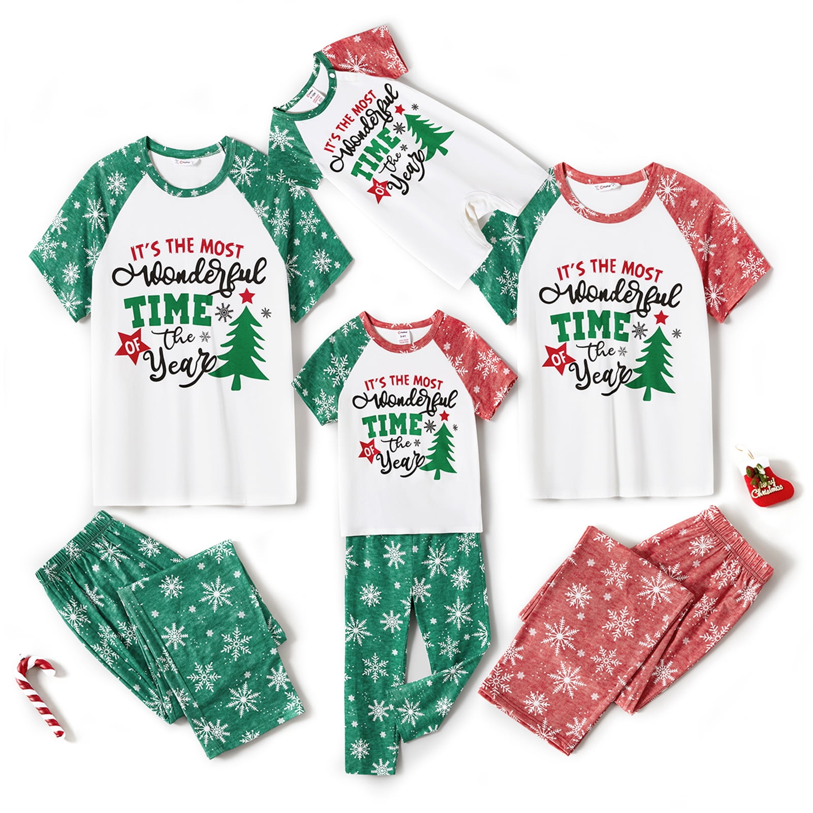 PatPat Christmas Pajamas Family Matching Letter & Tree Print Mommy and ...