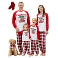 thumbnail image 1 of PatPat Mens Pajama Pants Sleep Set Christmas Family Matching Pjs Red Plaid Pant Long Sleeves Santa and Snowman Tops Sleepwear with Socks, 2-Piece, Size XL, 1 of 13