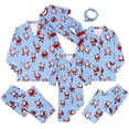 thumbnail image 1 of PatPat Christmas Pajamas Family Matching One Piece Long Sleeve Cute Santa Prints Infant Romer Holiday Sleepwear with Socks, Blue, 9-12M, 1 of 7