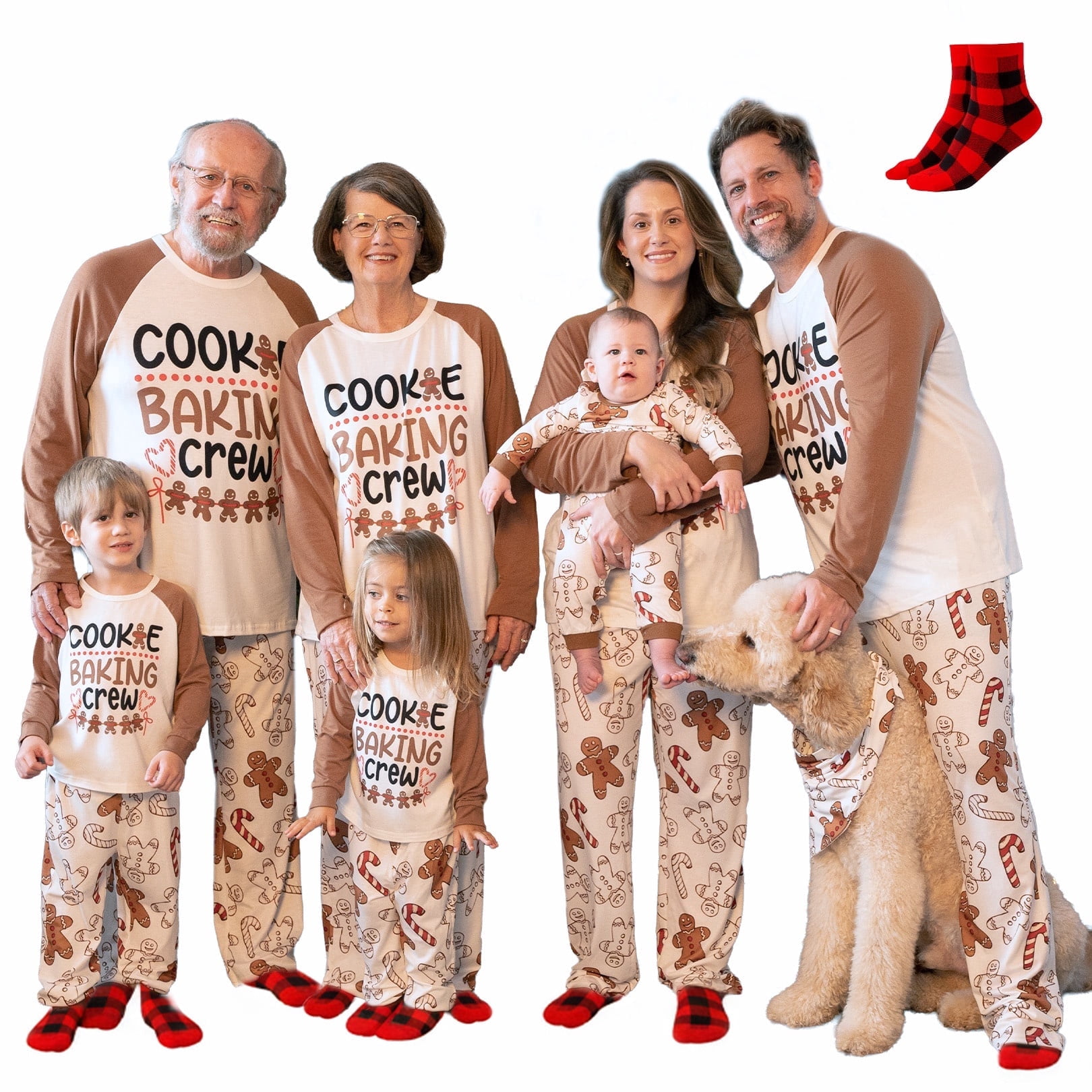Gingerbread Ranch Set PatPat Christmas Pajamas 2 Piece Women Pjs Sets Family Matching Cute ...