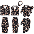 thumbnail image 1 of PatPat Christmas Pajamas Family Matching Women Cardigan Long Sleeve Button Down 2 Piece Top & Pants PJs Set Gingerbread Holiday Sleepwear with Socks, Black, M, 1 of 9
