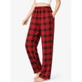 thumbnail image 1 of PatPat Christmas Pajamas Pants for Women Red Plaid PJ Pants Soft Lounge Pants Casual Sleep Bottom with Pockets, Black & Red, XXL, 1 of 7