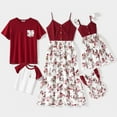 thumbnail image 1 of PatPat Easter Family Matching Solid V Neck Button Up Spaghetti Strap Splicing Floral Dresses and Short-sleeve T-shirts Sets,One Piece,Sizes Baby-Kids-Adult, 1 of 4