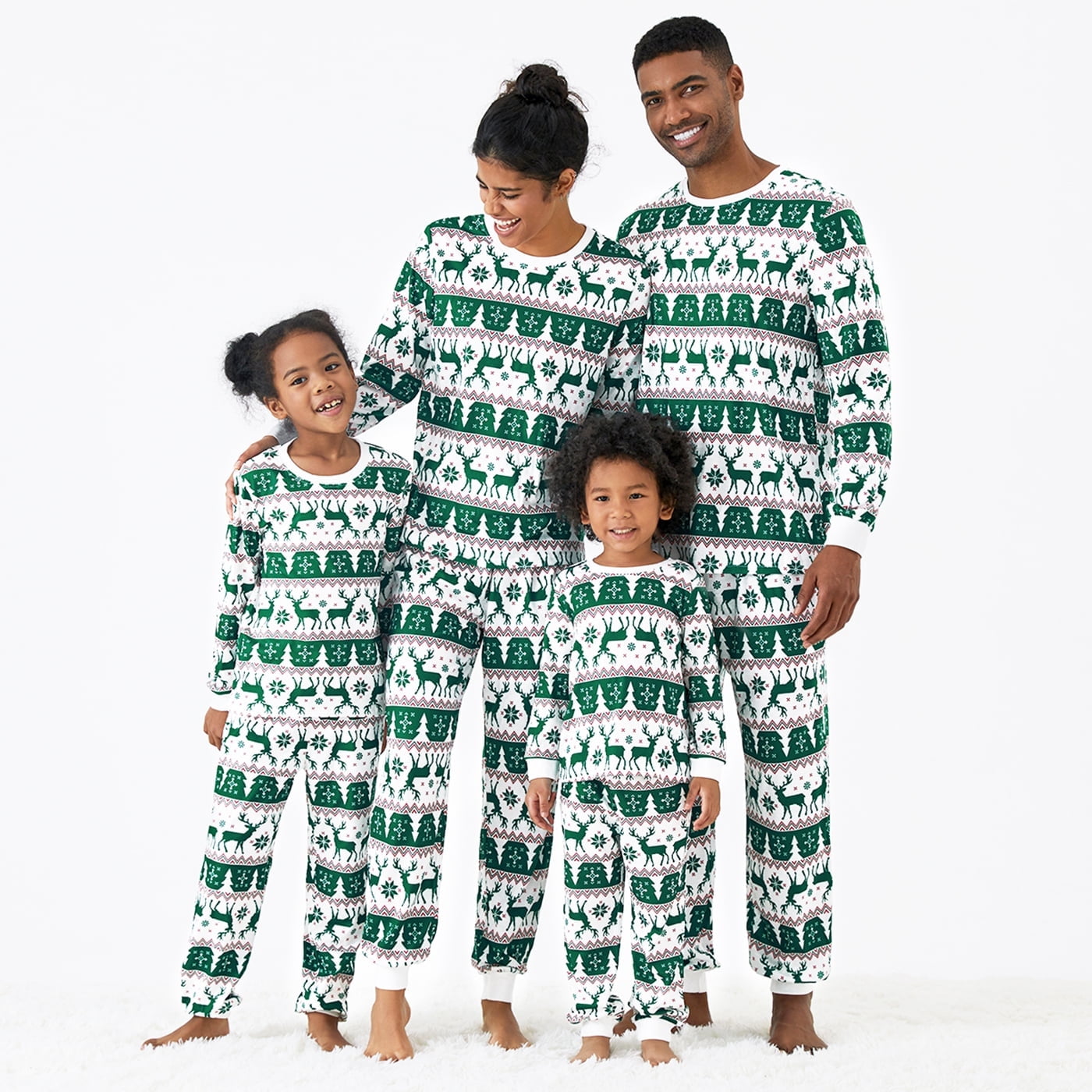PatPat Christmas Pajamas Family Matching Reindeers Allover Print Long