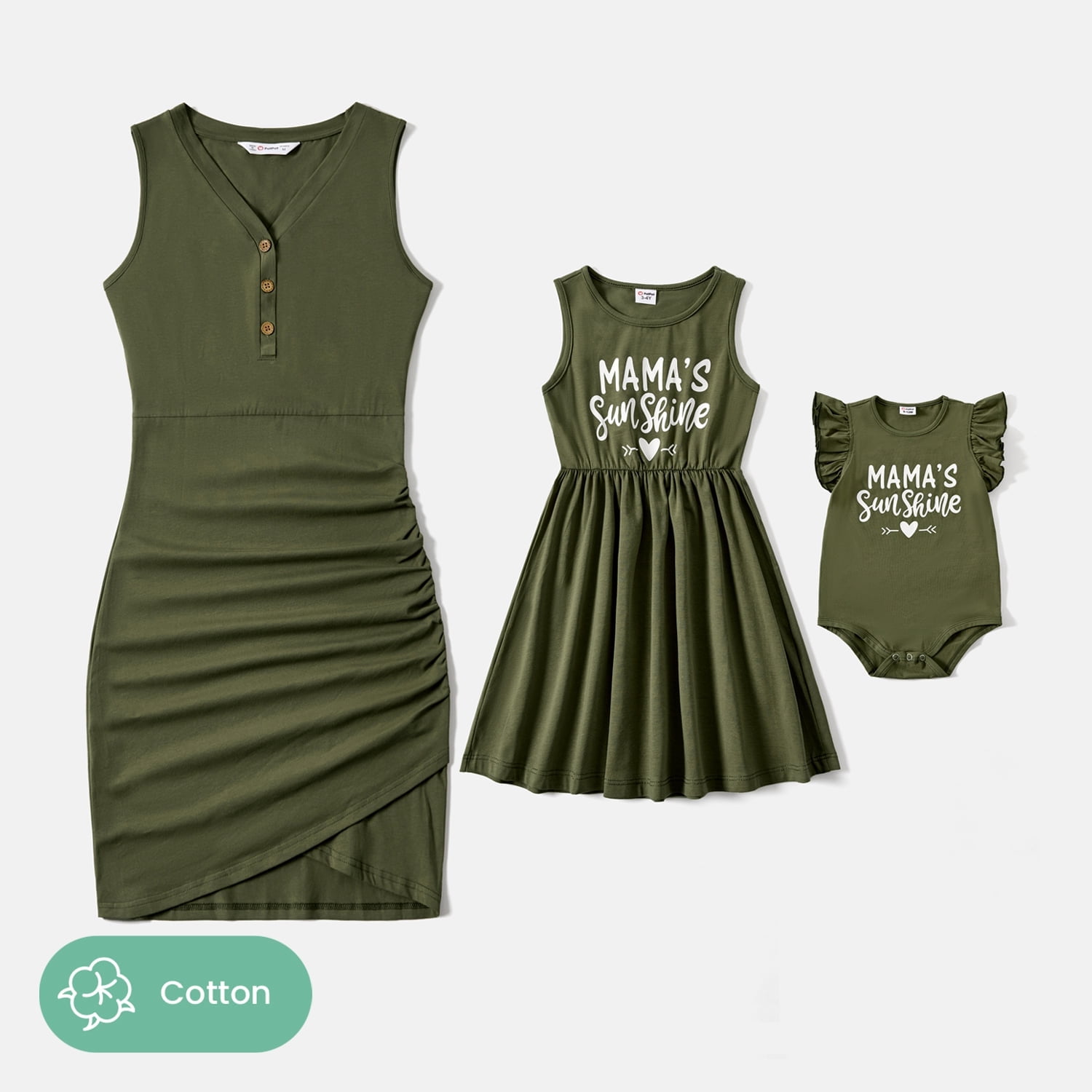 Olive green baby girl dress hot sale